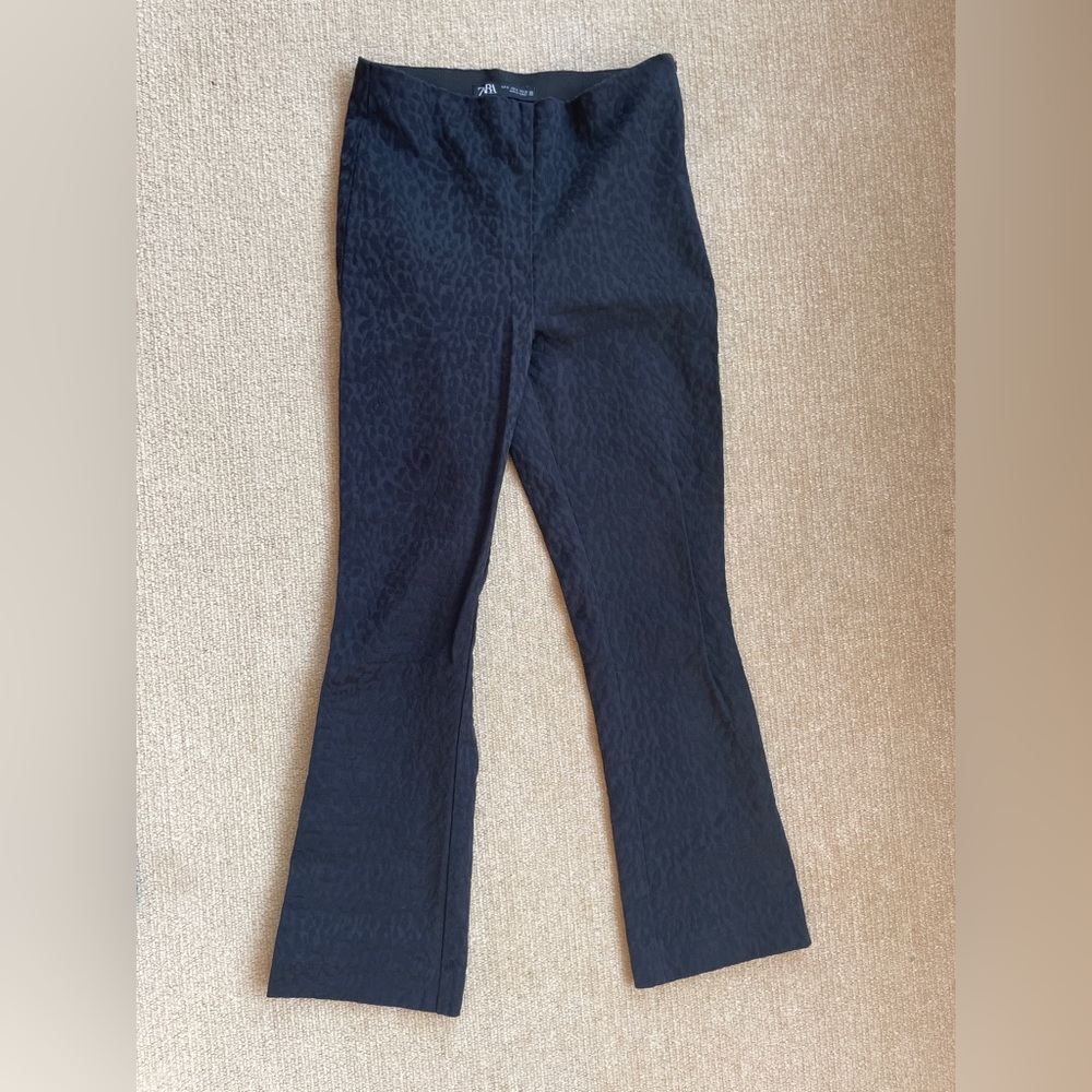 Zara pants mini flare leopard cheetah printed crop pants - Picture 5 of 7